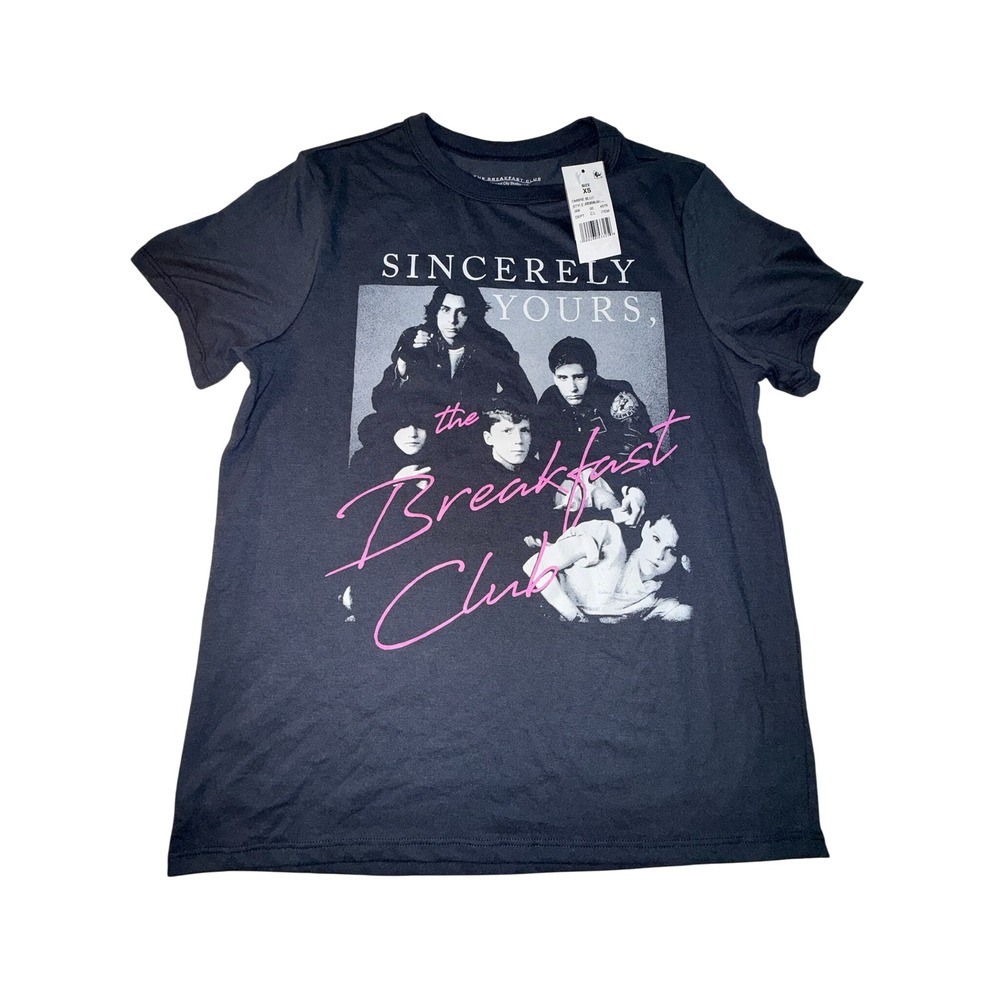 The Breakfast Club Graphic T-Shirt Womens XS Blue Sincerely Yours Movie Tee NEW